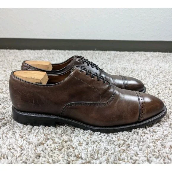 Allen Edmonds Fifth Avenue Leather Cap Toe Oxford Dress Shoes Men's 9 D Brown